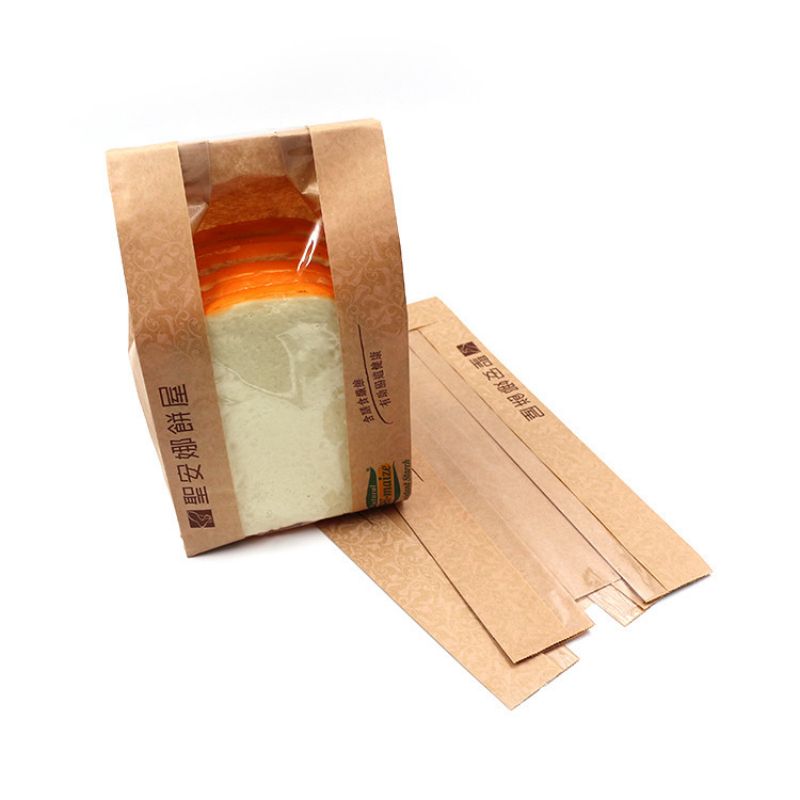 Продовольственный грандиозный крфт -бумажный мешочек с окном для круассана